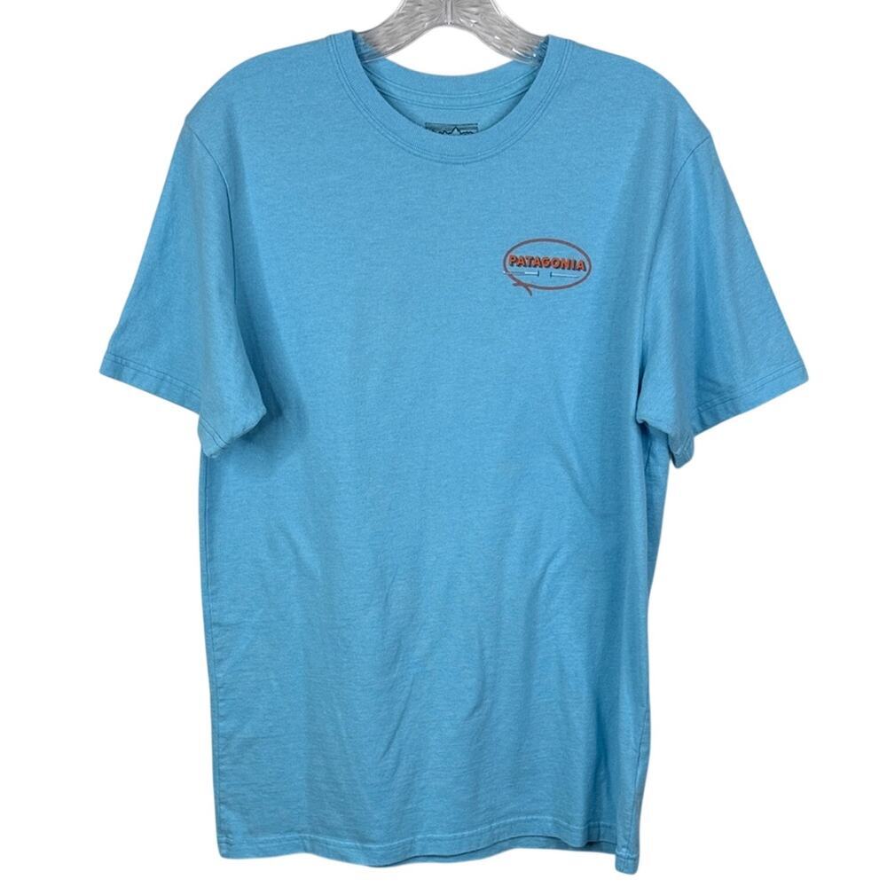 Patagonia Men's Medium Sky Blue Workwear Tee If It's Broke Fix It Regular Fit